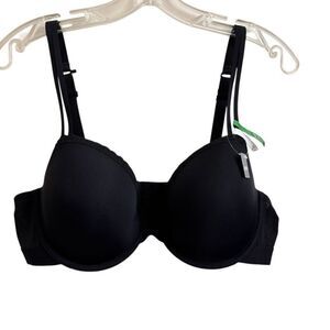 NEW Aerie Real Happy Demi Underwire Bra Black Lightly Lined Mesh Sides Size 40C